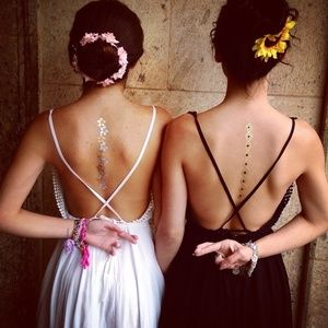 LF black crochet dress